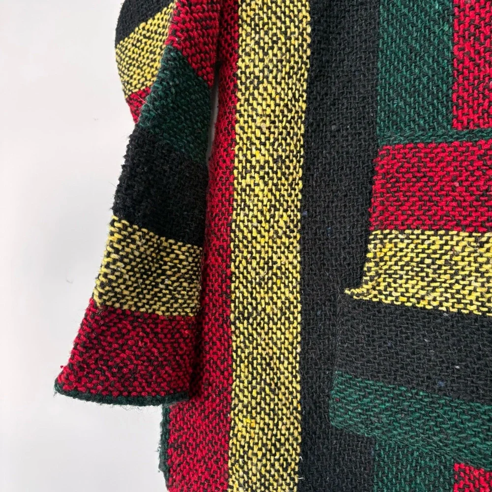 Baja Hoodie Drug Rug Mexican Blanket Pullover Kangaroo Pocket Size M Poncho - Picture 3 of 9